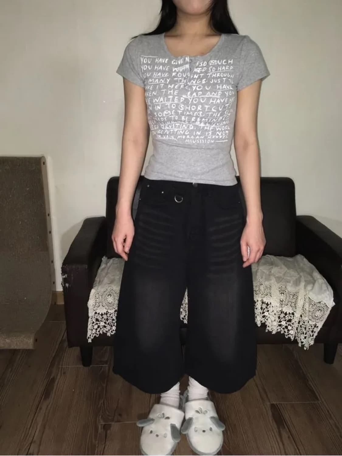 -ˋˏ 흑청 버뮤다 팬츠 8부 ˎˊ- 상품이미지3