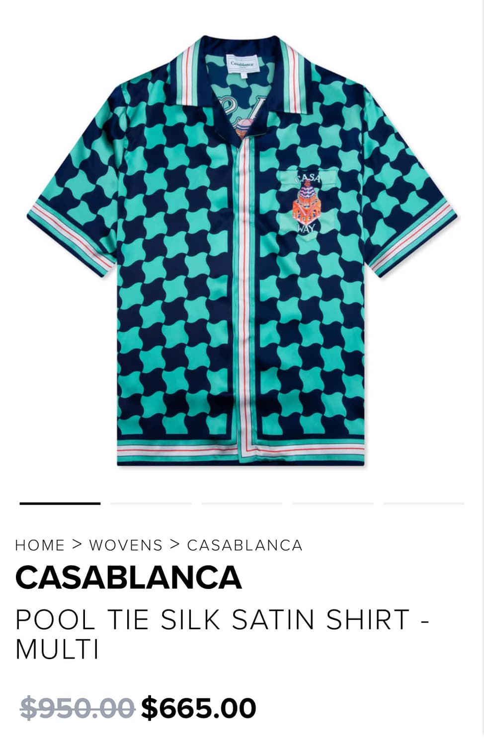 (XL)카사블랑카 카사웨이 POOL TIE 실크 셔츠 상품이미지1