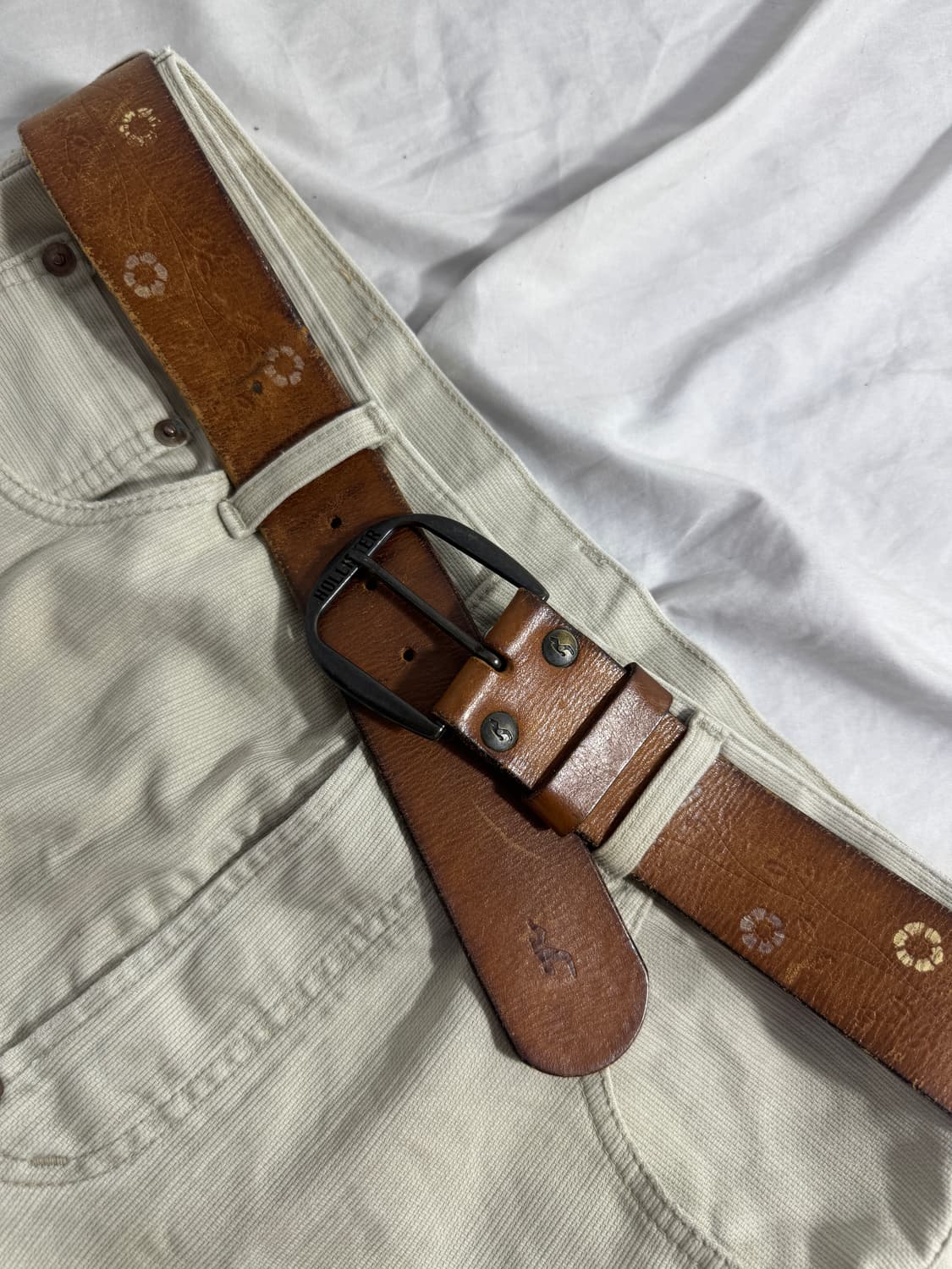 홀리스터 플라워 패턴 레더 벨트 히피 웨스턴 보호 시크 상품이미지4