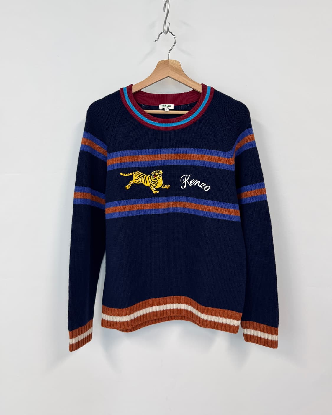 KENZO 겐조 점핑타이거 스트라이프 울 스웨터 S 상품이미지1