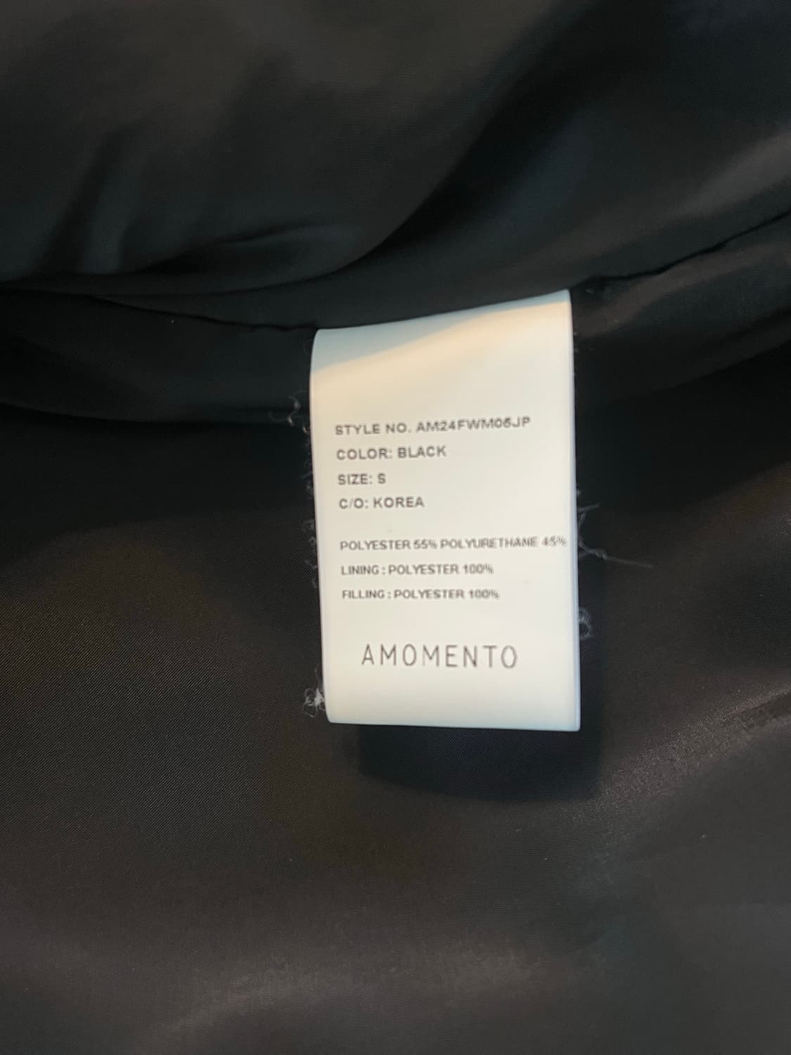 아모멘토 24FW 비건레더 블루종 블랙 색상 S사이즈 상품이미지7