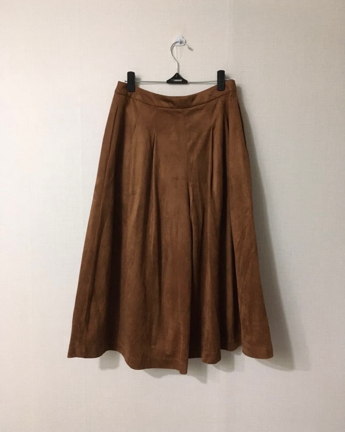 camel brown suede midi skirt pants 상품이미지1