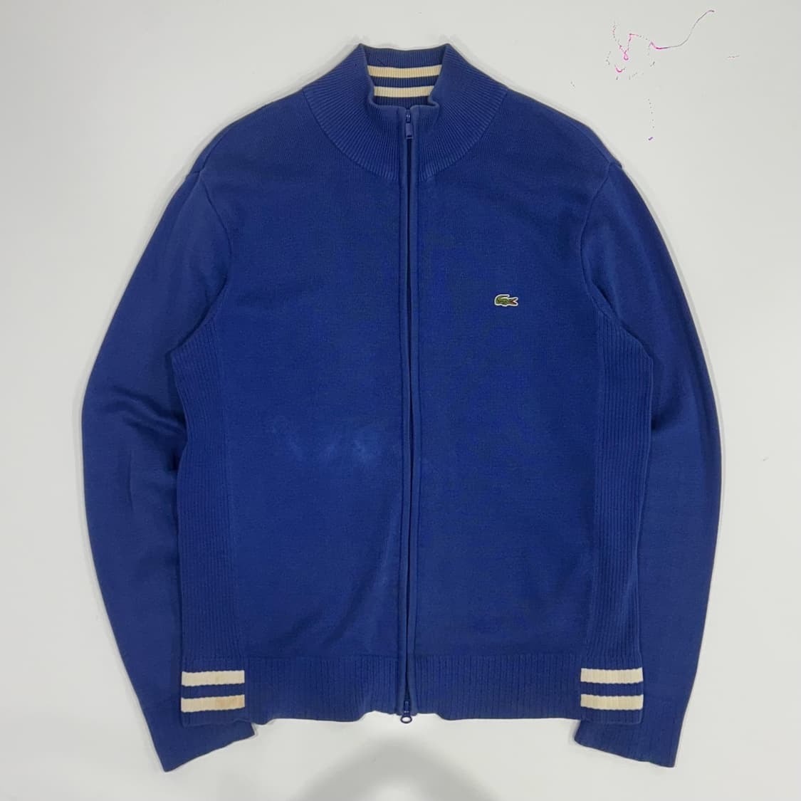 Lacoste 라코스테 스몰 로고 딥블루 니트 집업  상품이미지3