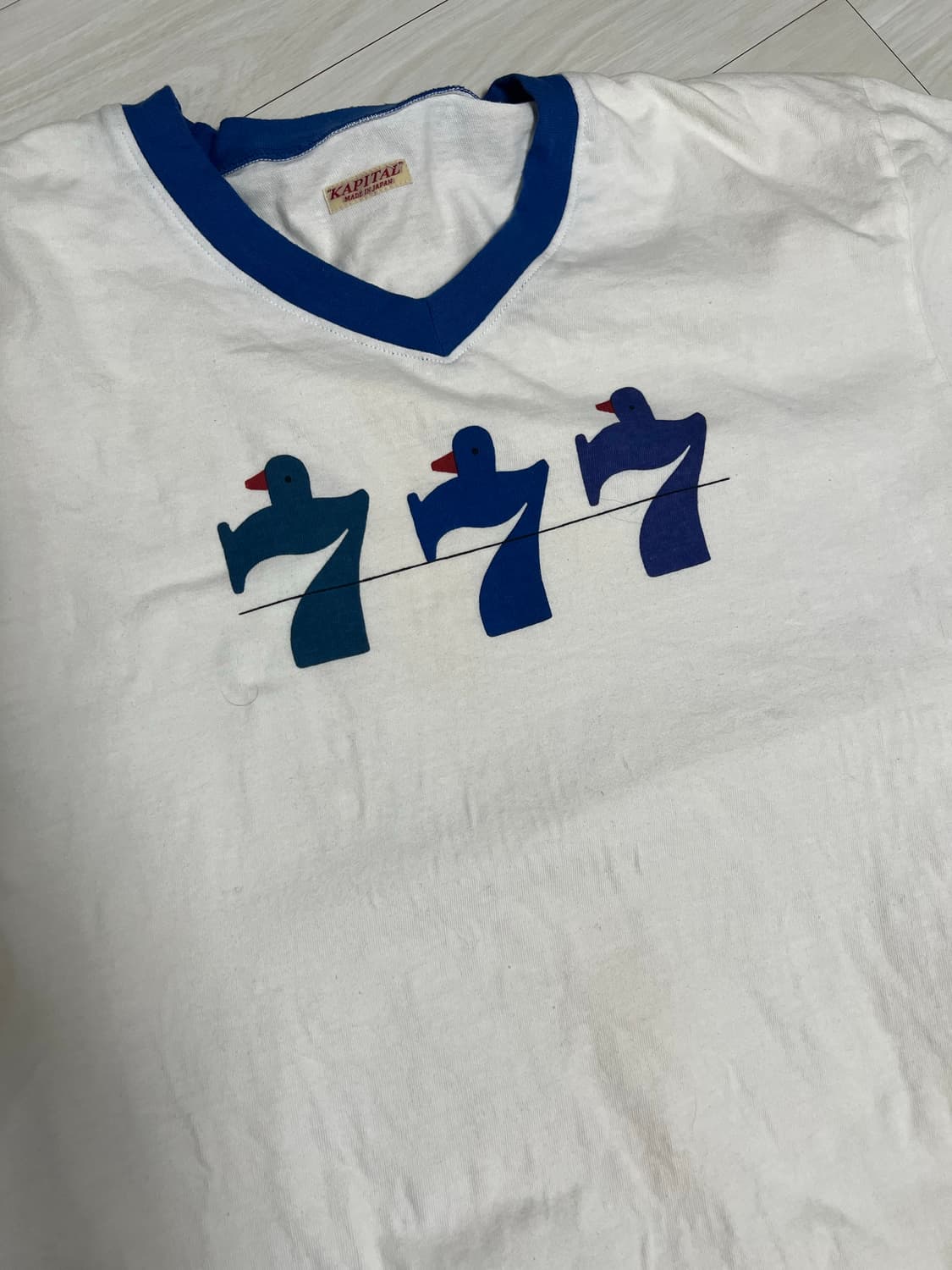 4) 캐피탈 브이넥 럭키 배터리 링거티  상품이미지6