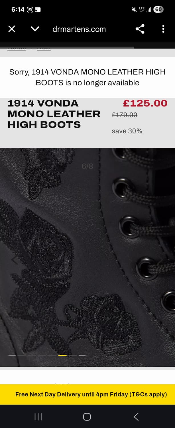 닥터마틴 블랙로즈 부츠 상품이미지5