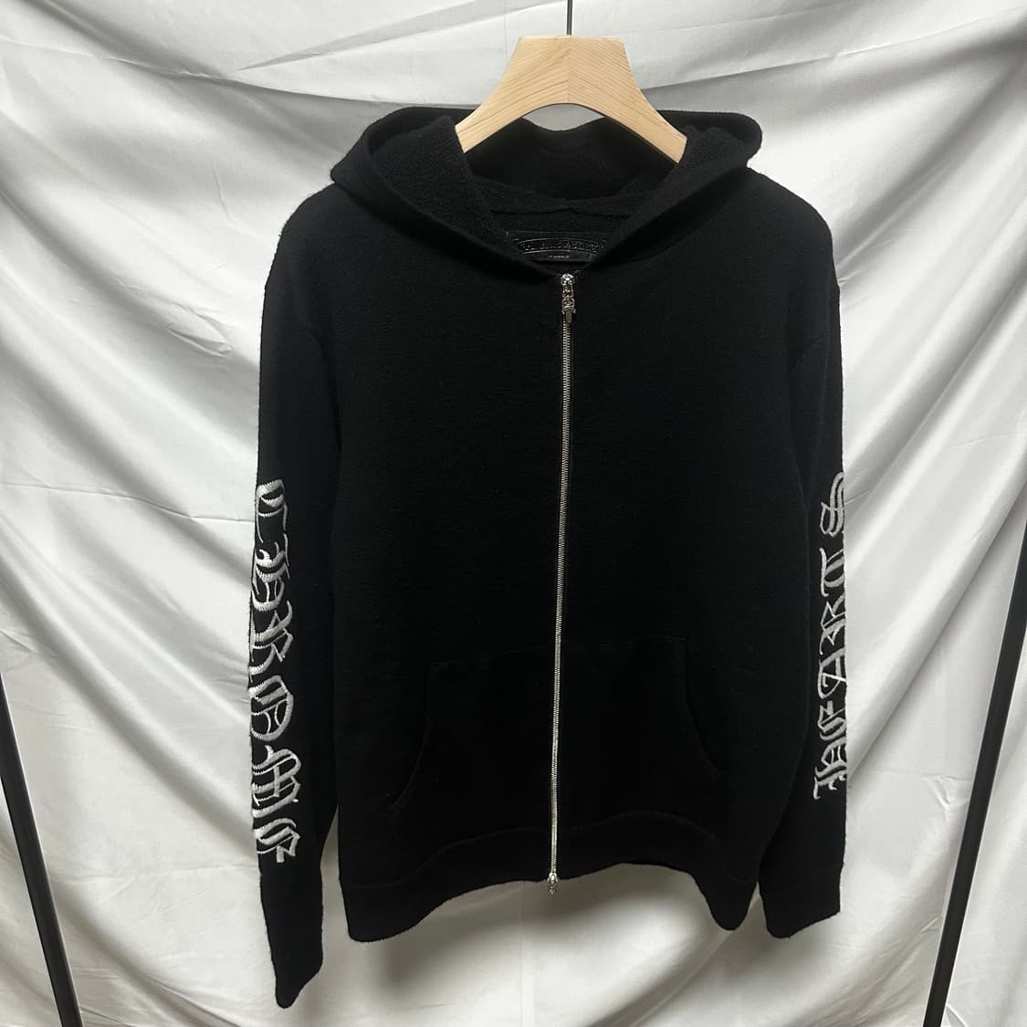[L/XL] 크롬하츠 캐시미어 후드집업 자켓 블랙 상품이미지2