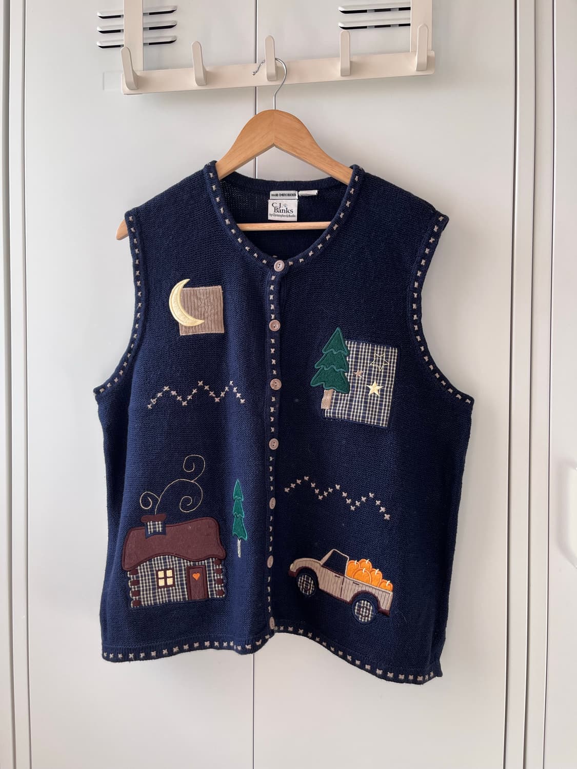 Christopher&Banks 핸드메이드 자수 니트 조끼 상품이미지3