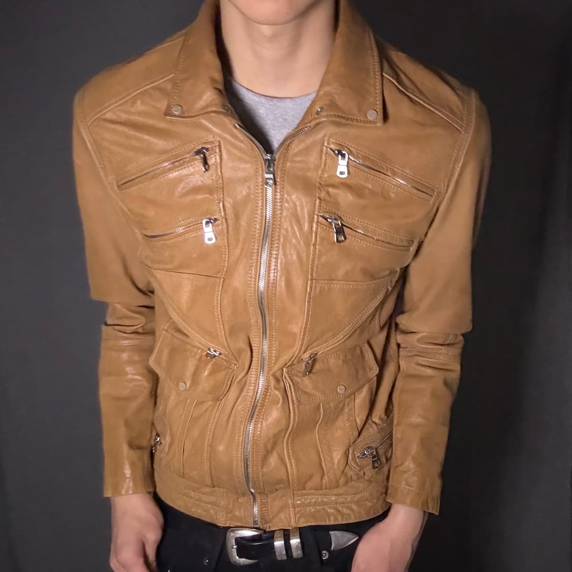 lamb skin leather jacket 상품이미지4