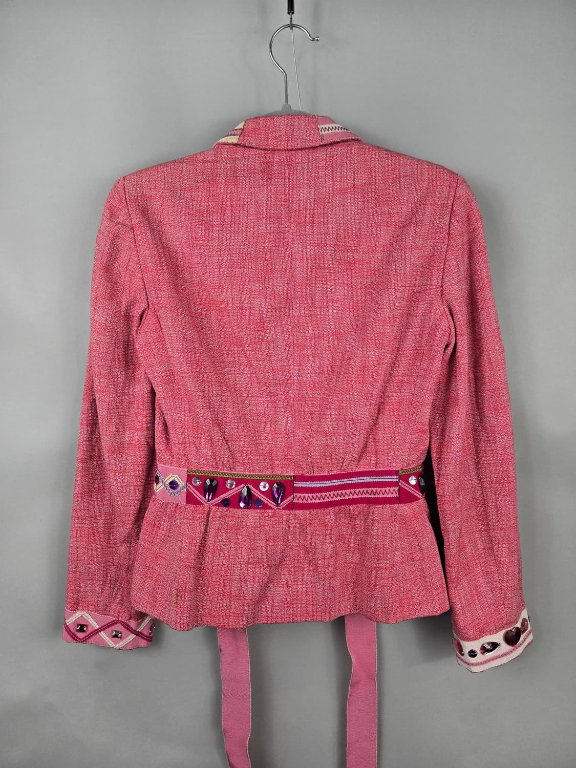[무료배송]모스키노 화려한 빈티지 보석 장식 린넨 핑크 자켓 정품 상품이미지7
