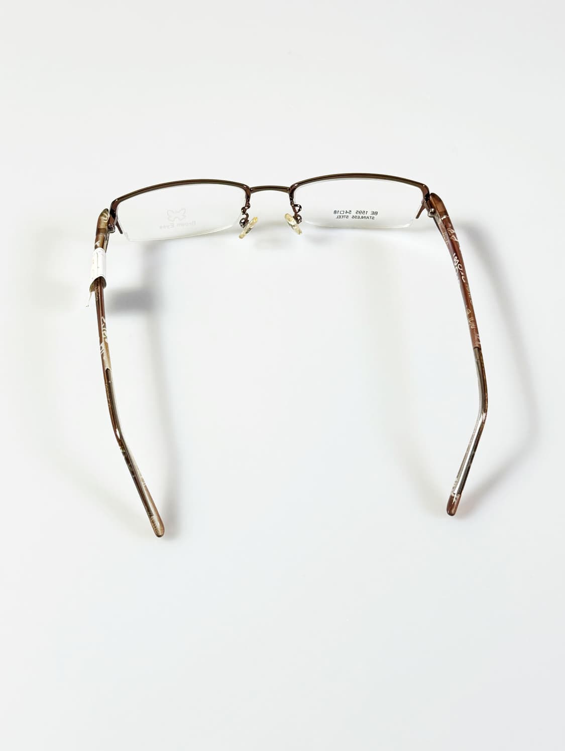 BROWN EYES 반무테 스퀘어 브라운 메탈 빈티지 안경 상품이미지5