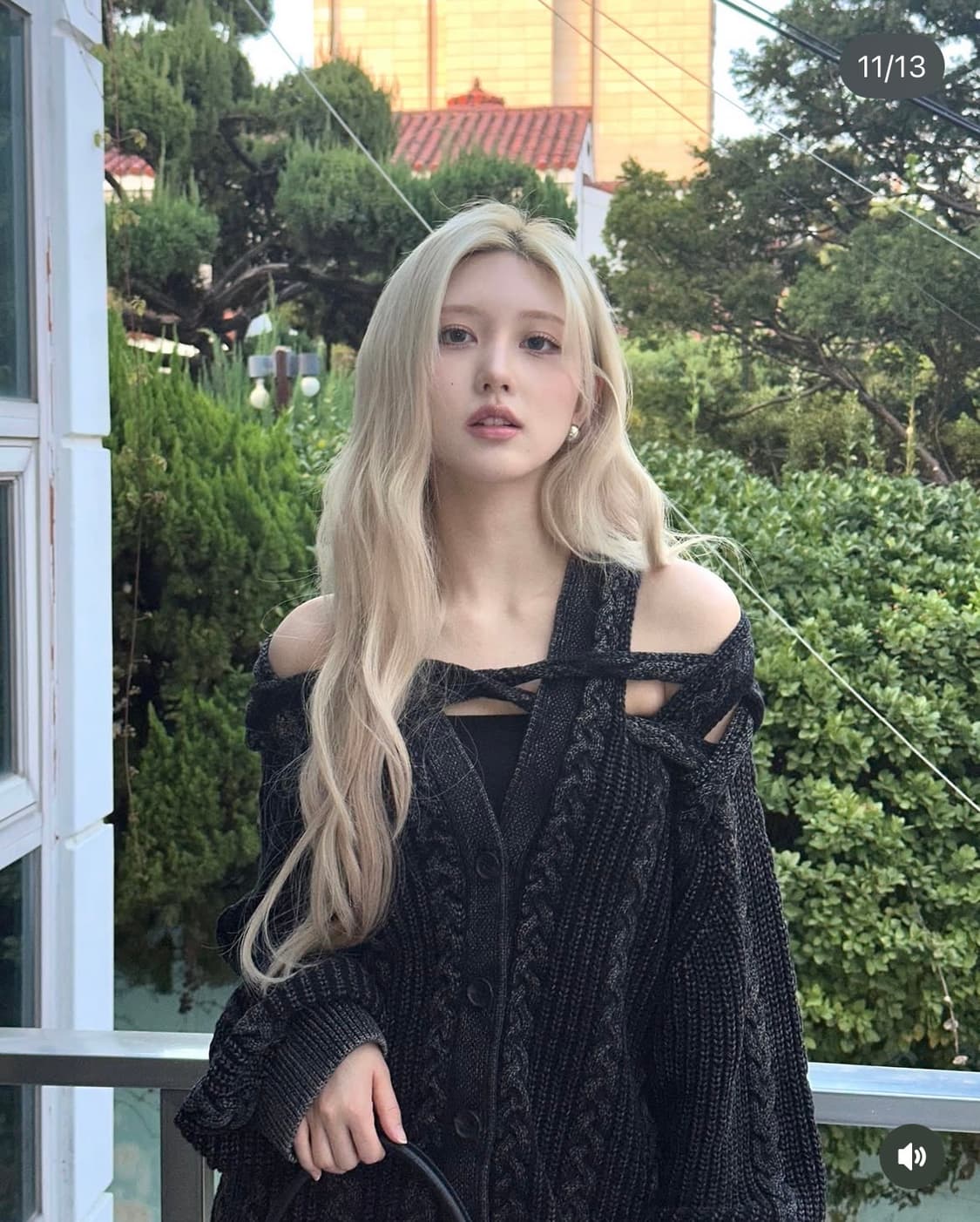 [아이브 가을 착용] 글렌 마틴스 x h&m 케이블 니트 가디건 블랙 상품이미지7