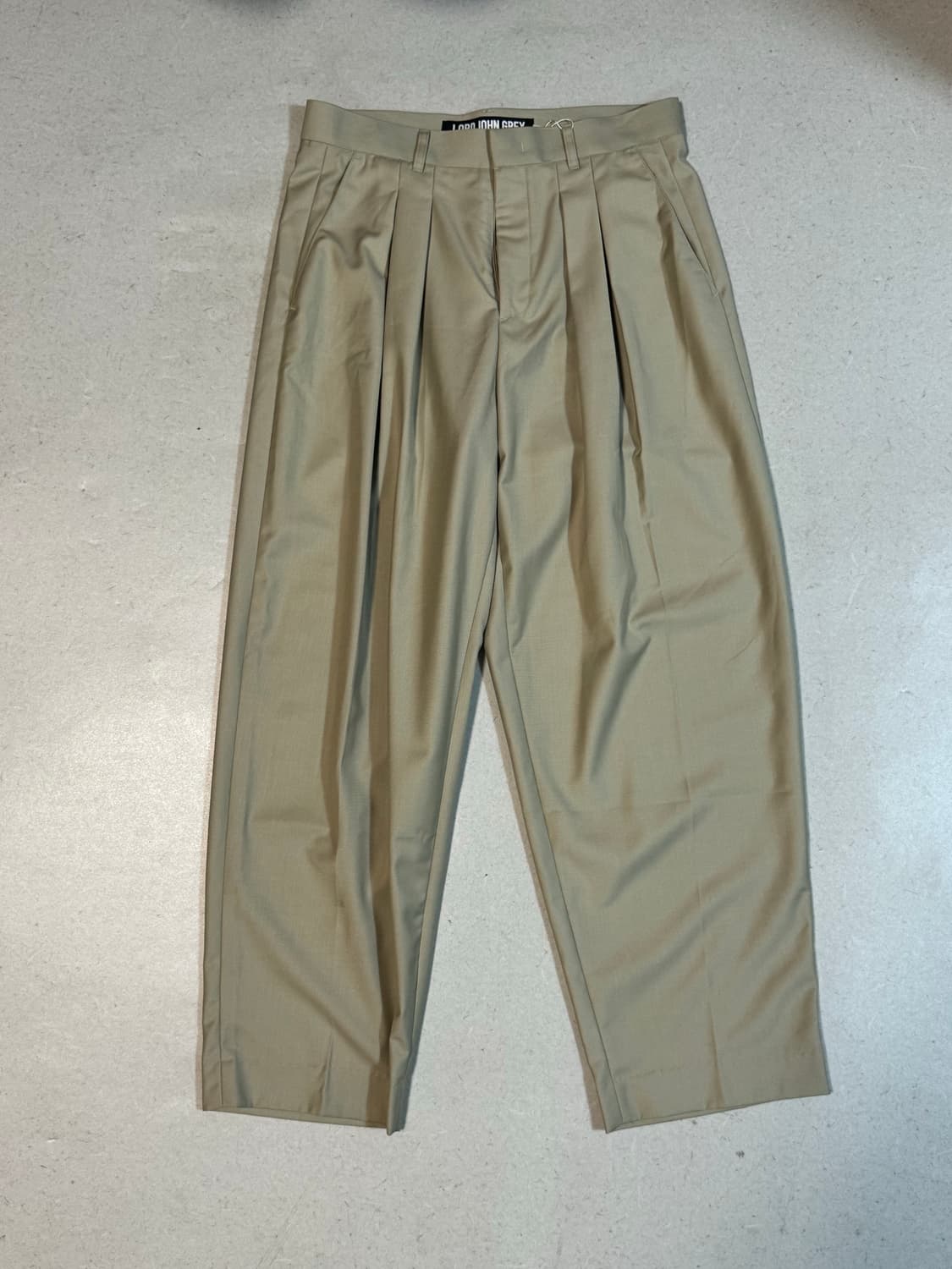 로드 존 그레이 투턱 와이드 슬랙스 베이지 M 상품이미지1