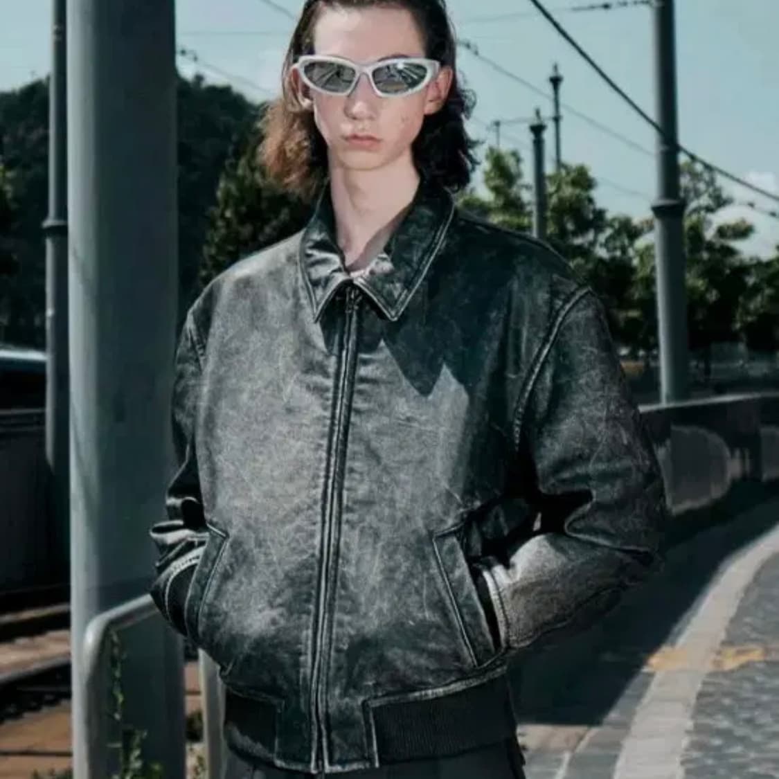 [48구매]엘무드 아머 카우하이드 레더 자켓 상품이미지1