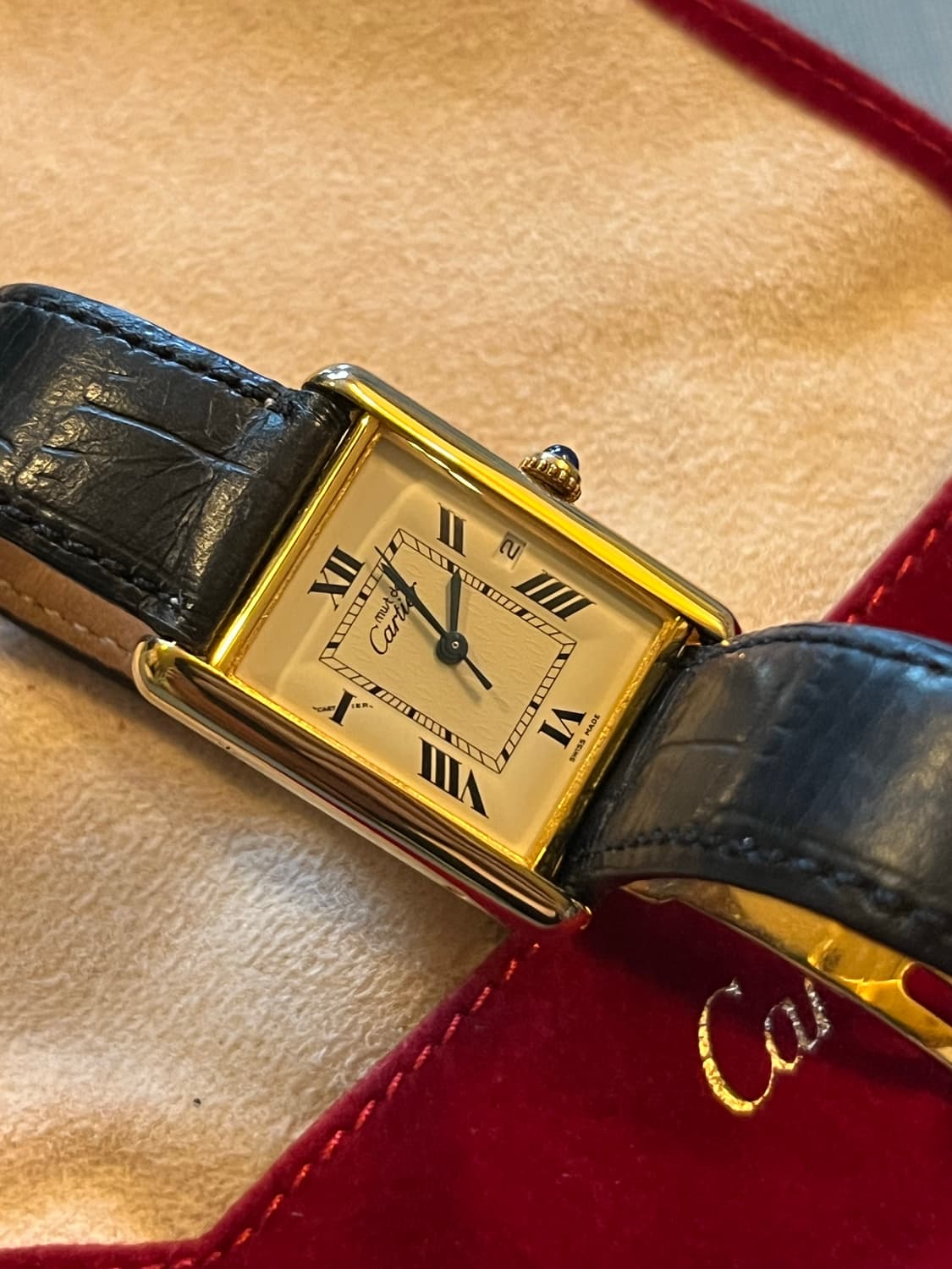 까르띠에 빈티지 머스트 드 탱크  XL 다이얼 캘린더 디버클 시계 상품이미지2