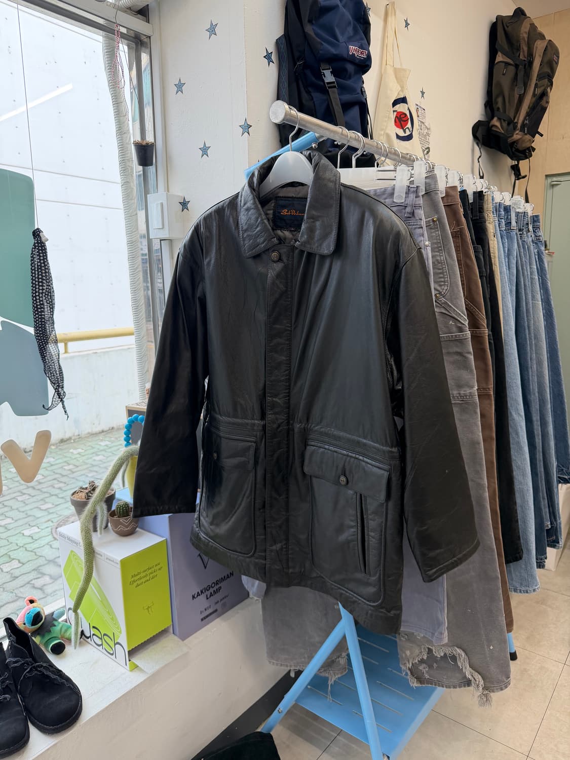 Vtg leather car coat 상품이미지3