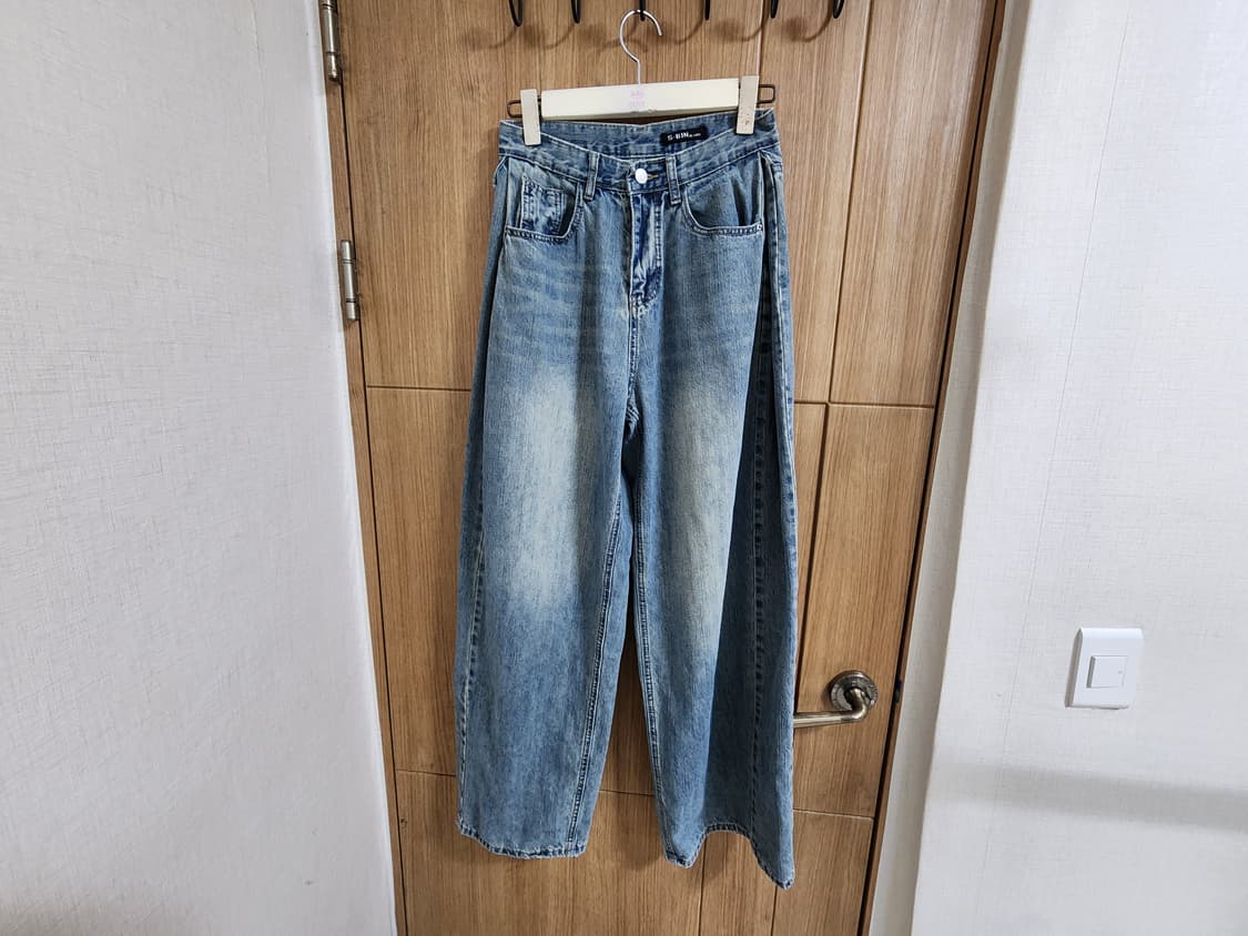 (S)여성 에스빈 와이드 벌룬핏 데님 팬츠 상품이미지1
