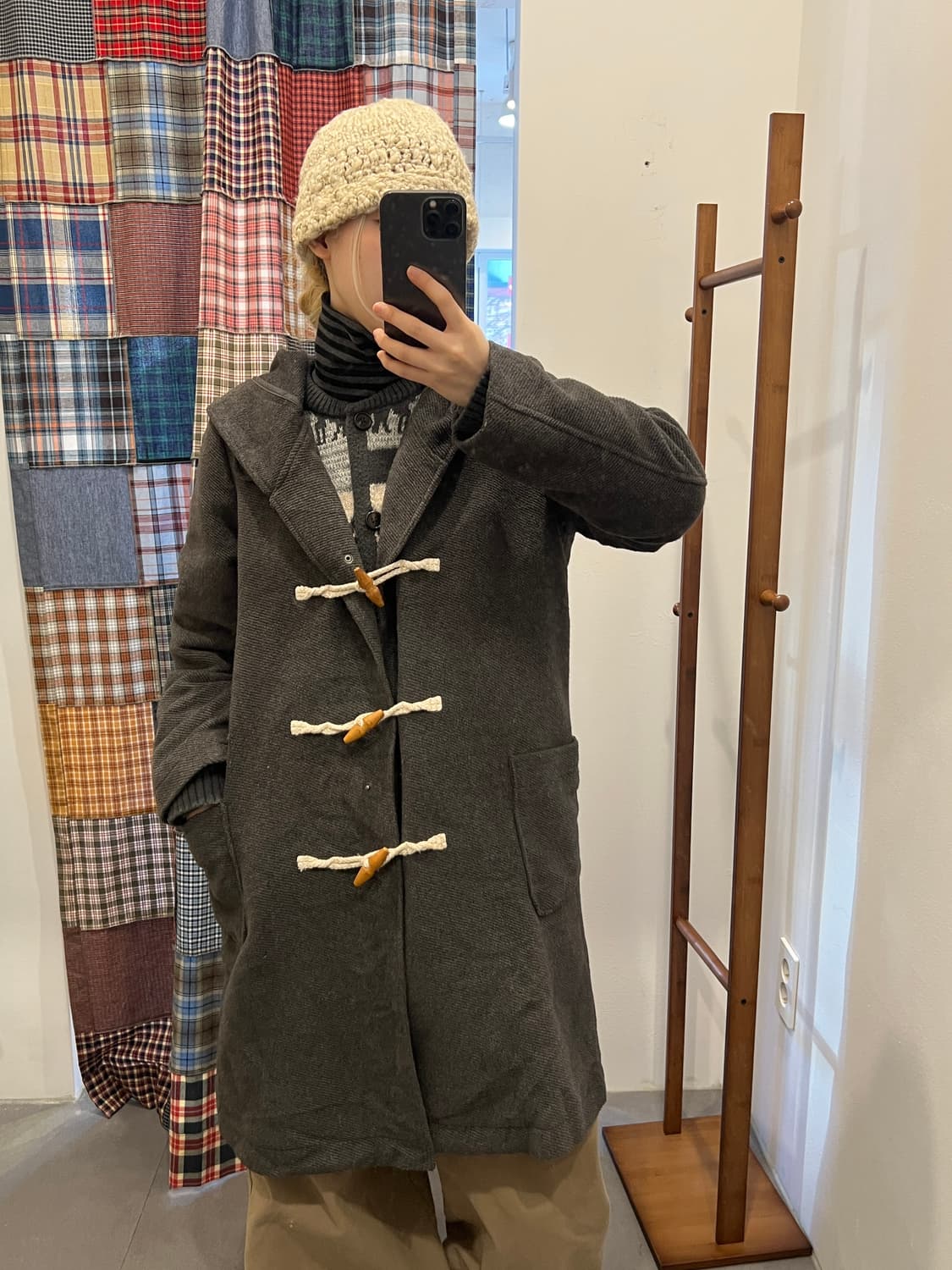 Nico and 그레이 롱 더플 코트 상품이미지5