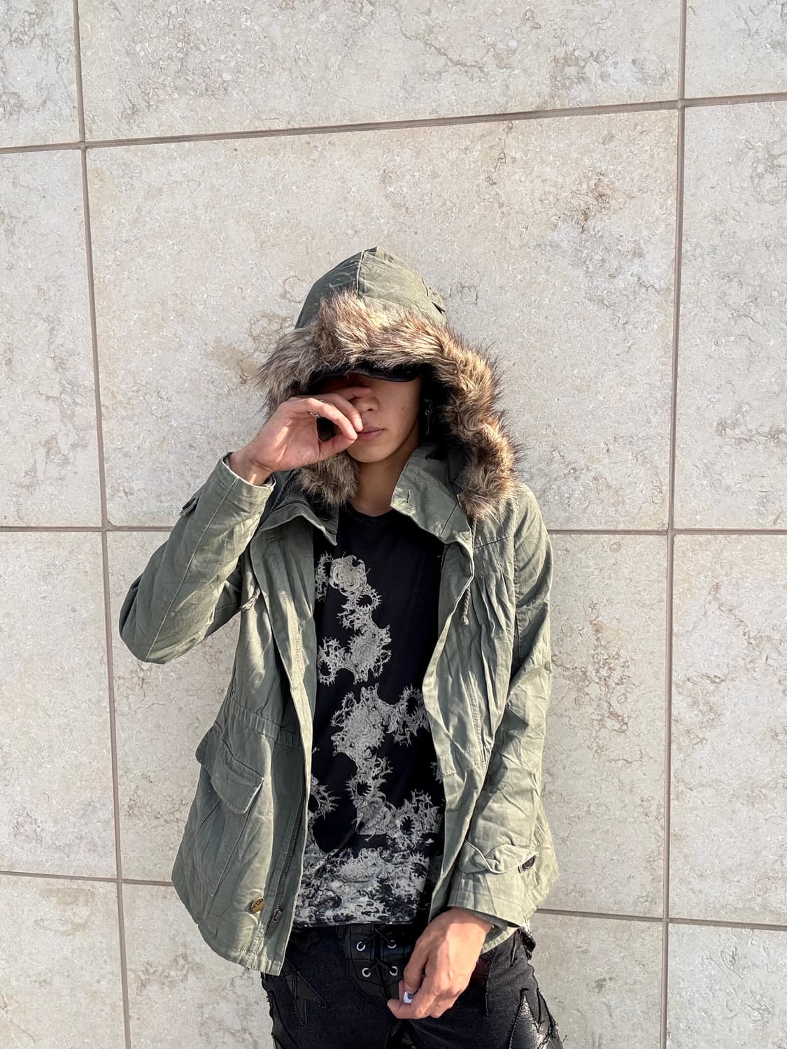 “ROXY”Y2K Grunge Fur Field Jacket 상품이미지3