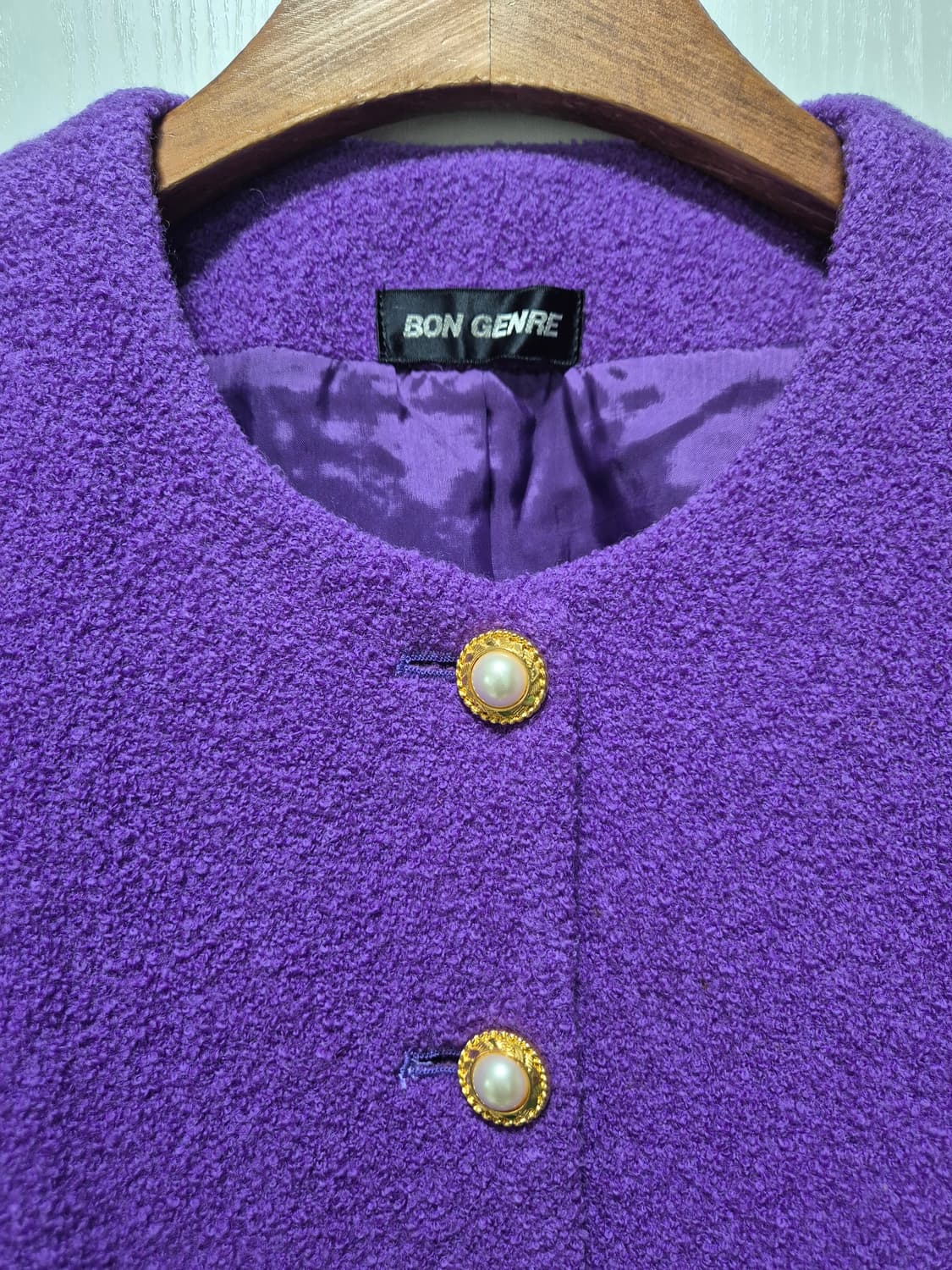 (세일)JPN빈티지 BON GENRE 퍼플 트위드 자켓 상품이미지2