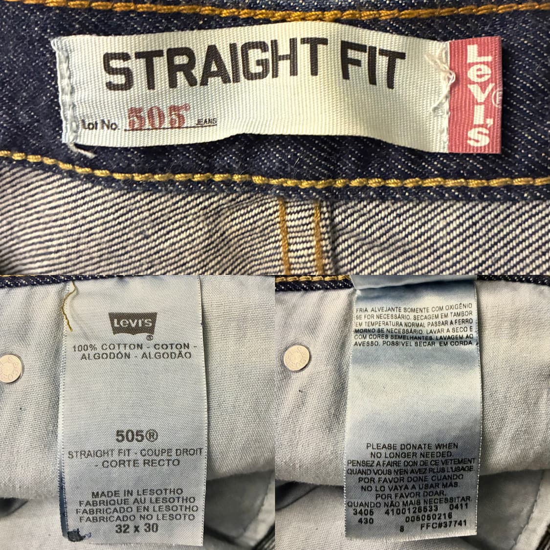 (32)Levis 리바이스 505 스트레이트 진청 데님 청바지 상품이미지10