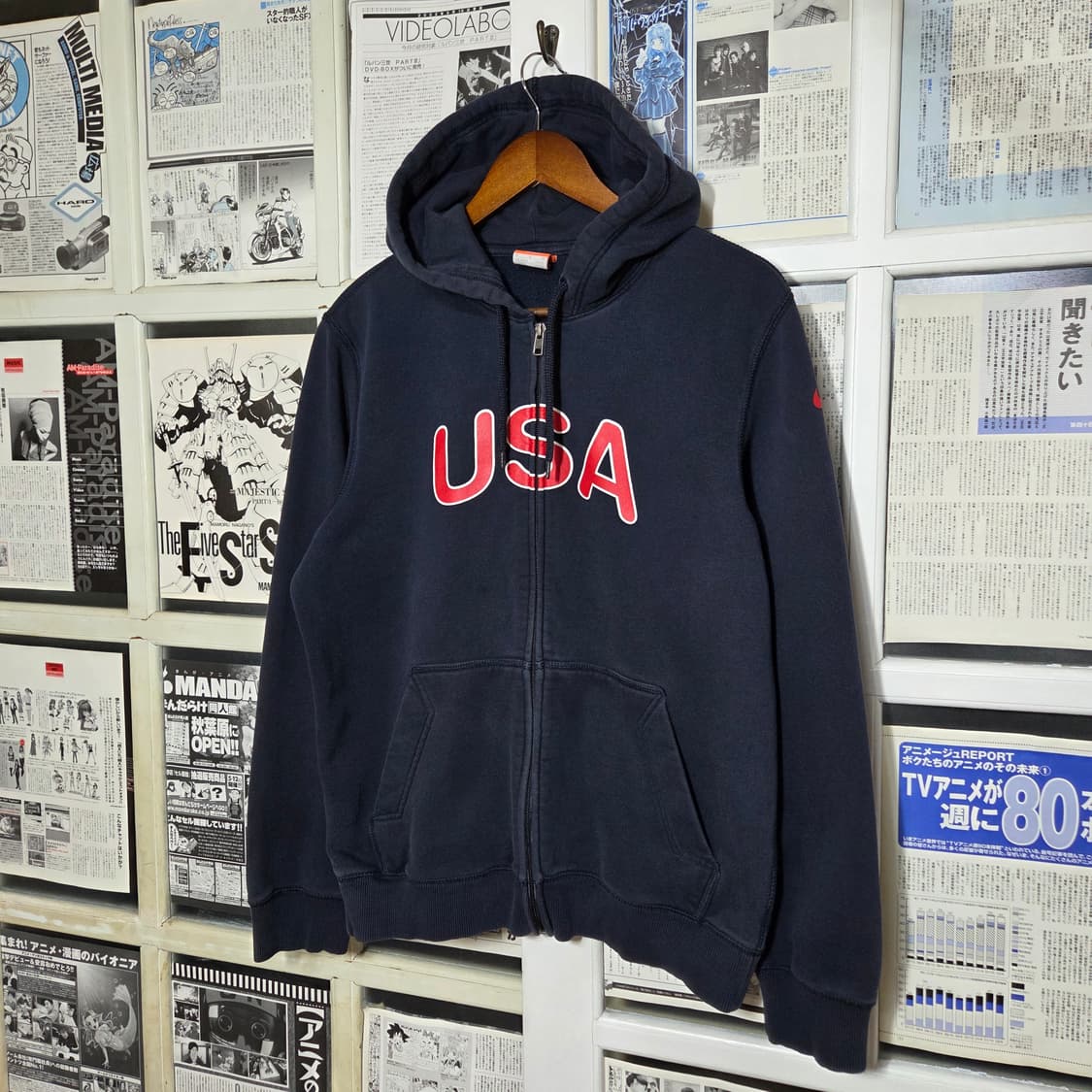 나이키 USA 빅프린팅 네이비 오버핏 후드집업 상품이미지1