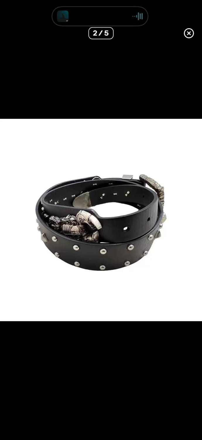 Smoked Metal Scorpion Buckle Leather Bel 상품이미지2