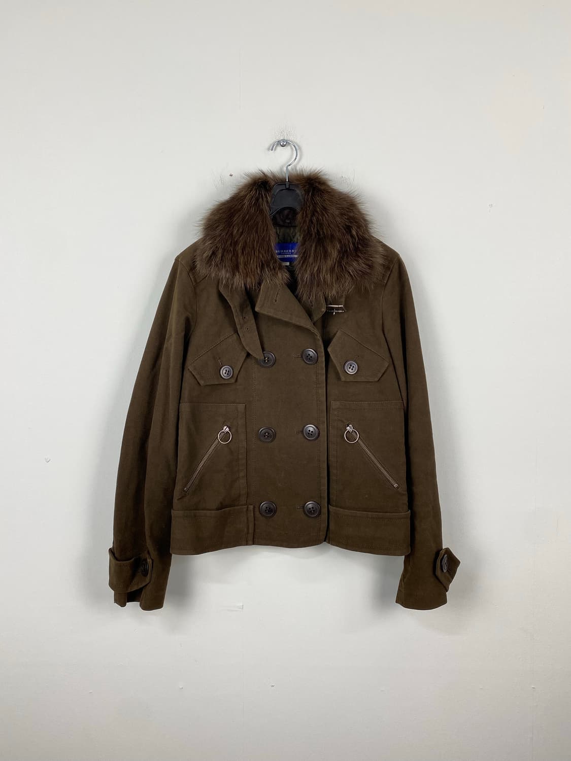 버버리 블루라벨 브라운 퍼 퀄팅 자켓 38 상품이미지1