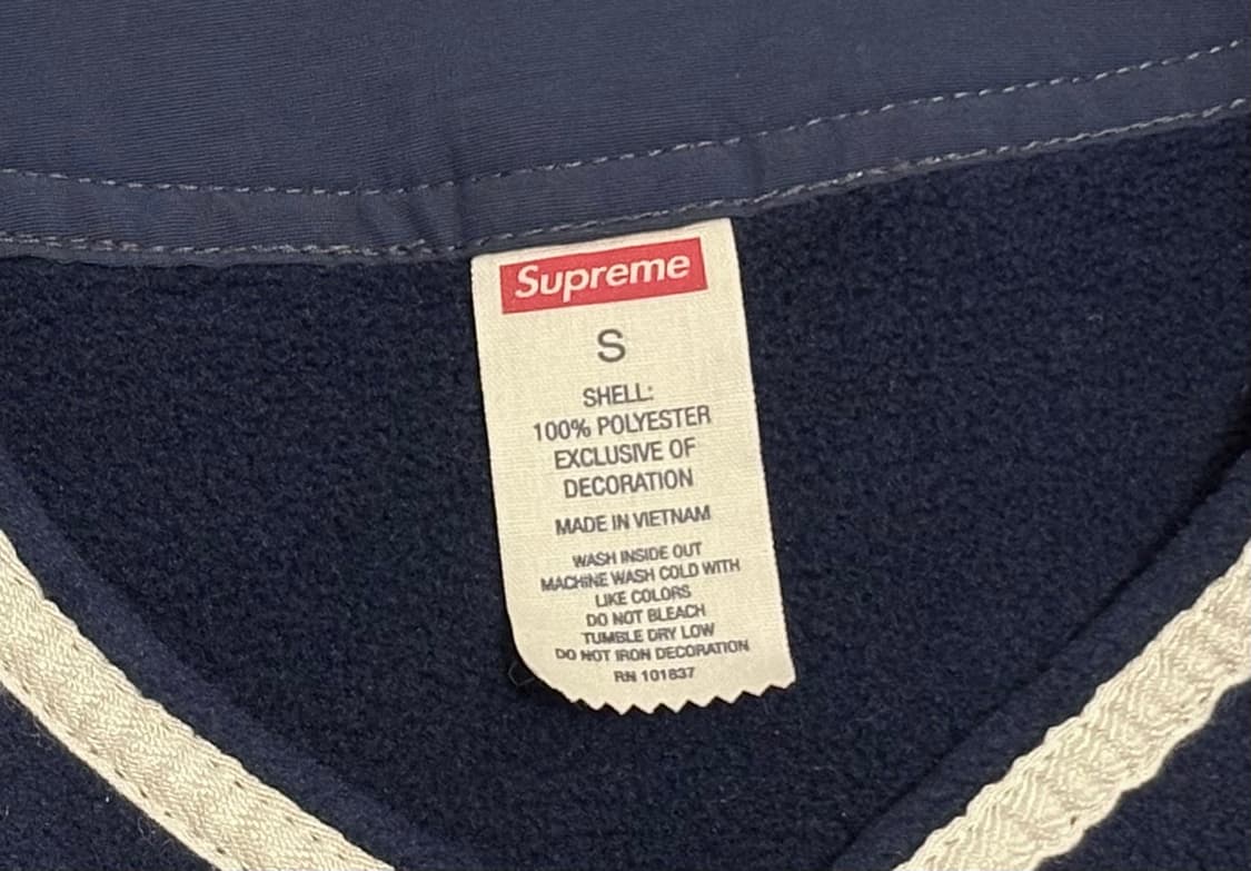 Supreme Polartec Baseball Jersey Navy 상품이미지4