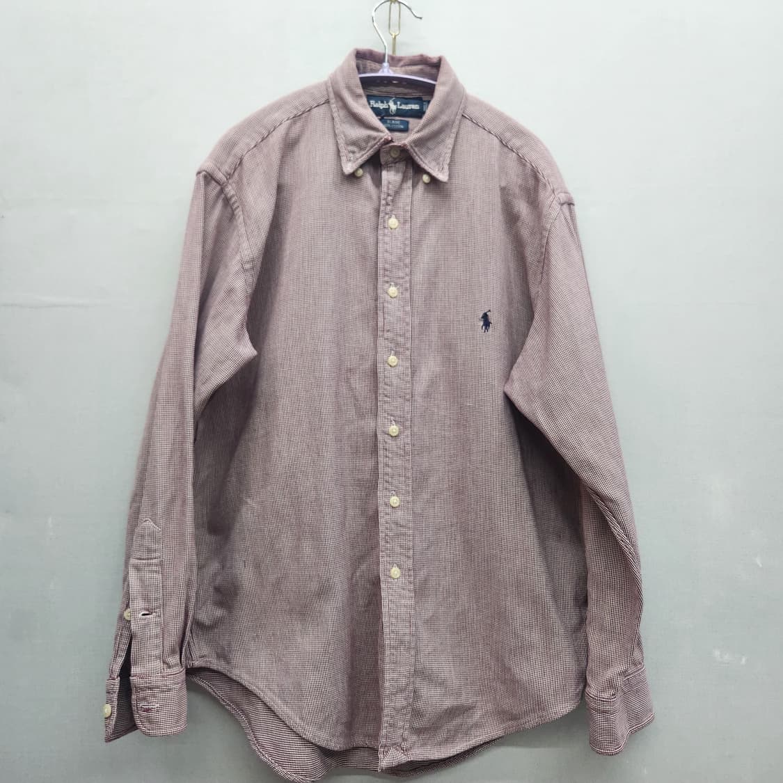 폴로 랄프로렌 깅엄체크 패턴 오버핏 셔츠 S(L) 상품이미지1