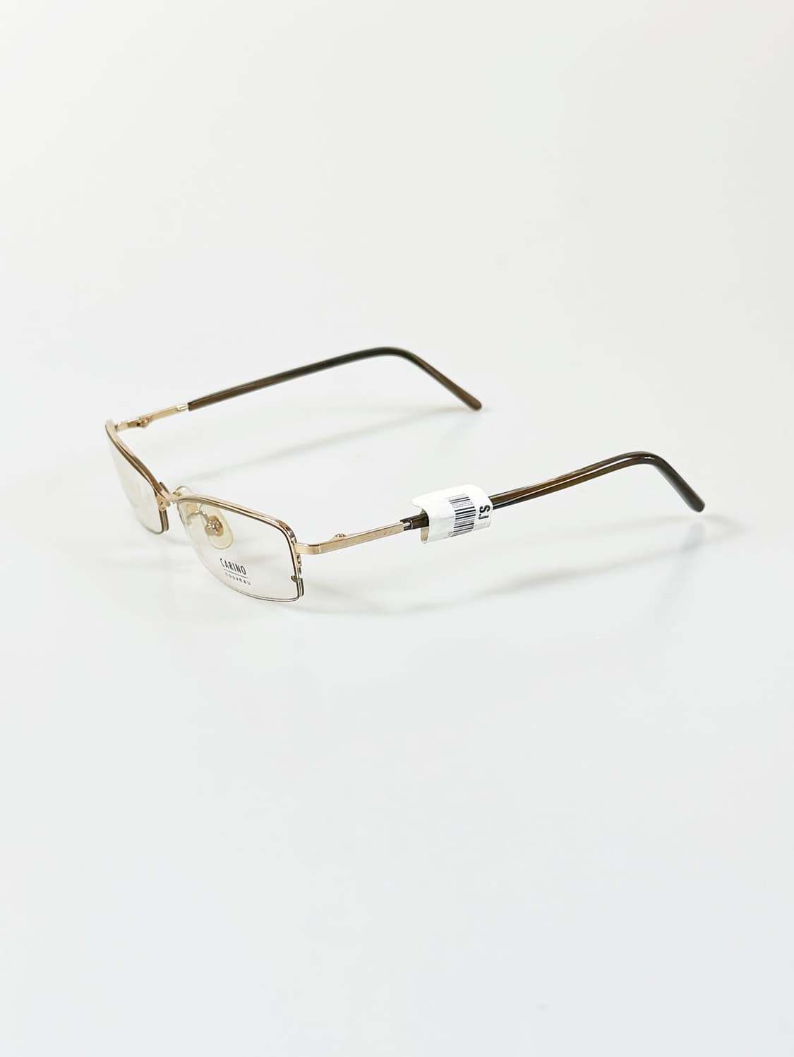 서전 CARINO 골드 반무테 스퀘어 빈티지 안경 상품이미지3
