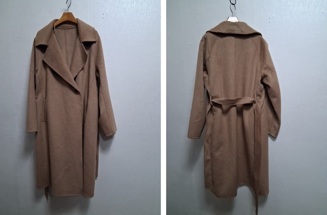 유니클로 소털 카멜 베이지 핸드메이드 울롱코트 7788  상품이미지4