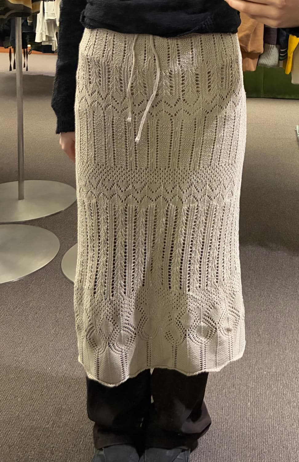 F)EGOIST 빈티지 펀칭 니트 롱 스커트 상품이미지1