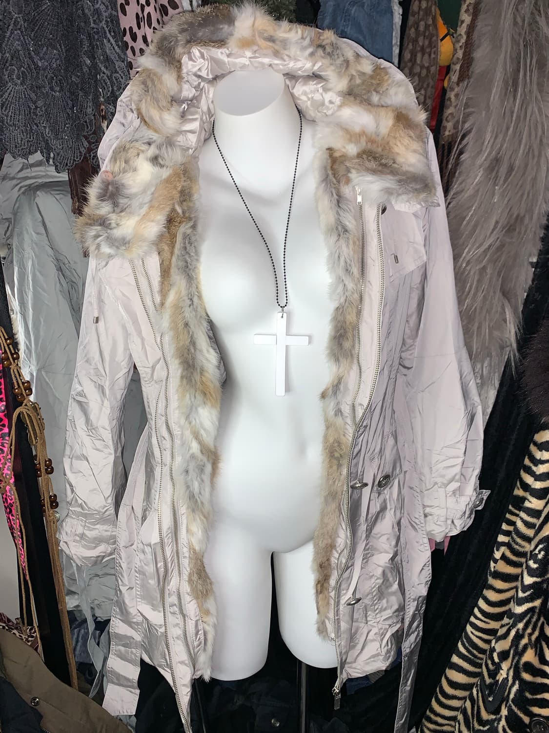 y2k 버튼 퍼 자켓 상품이미지1