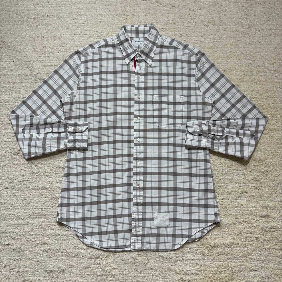 Thom Browne 톰 브라운 히든 삼선 체크 셔츠 상품이미지3