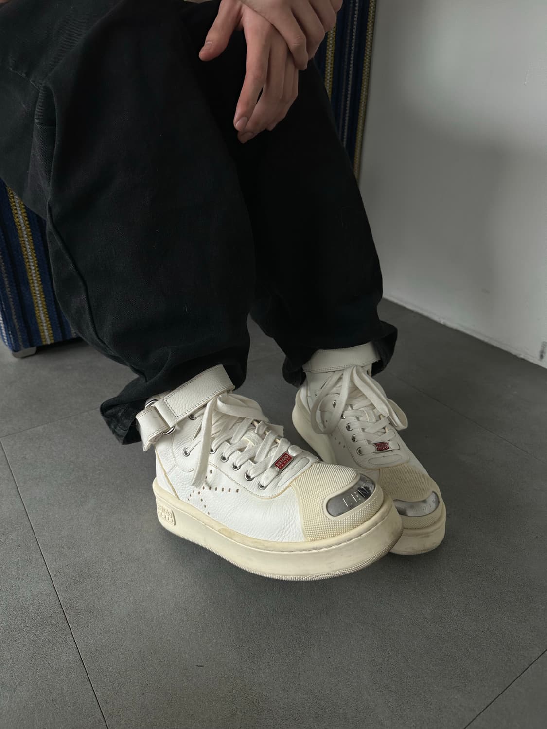 겐조 스틸토 화이트 레더 하이탑 상품이미지2