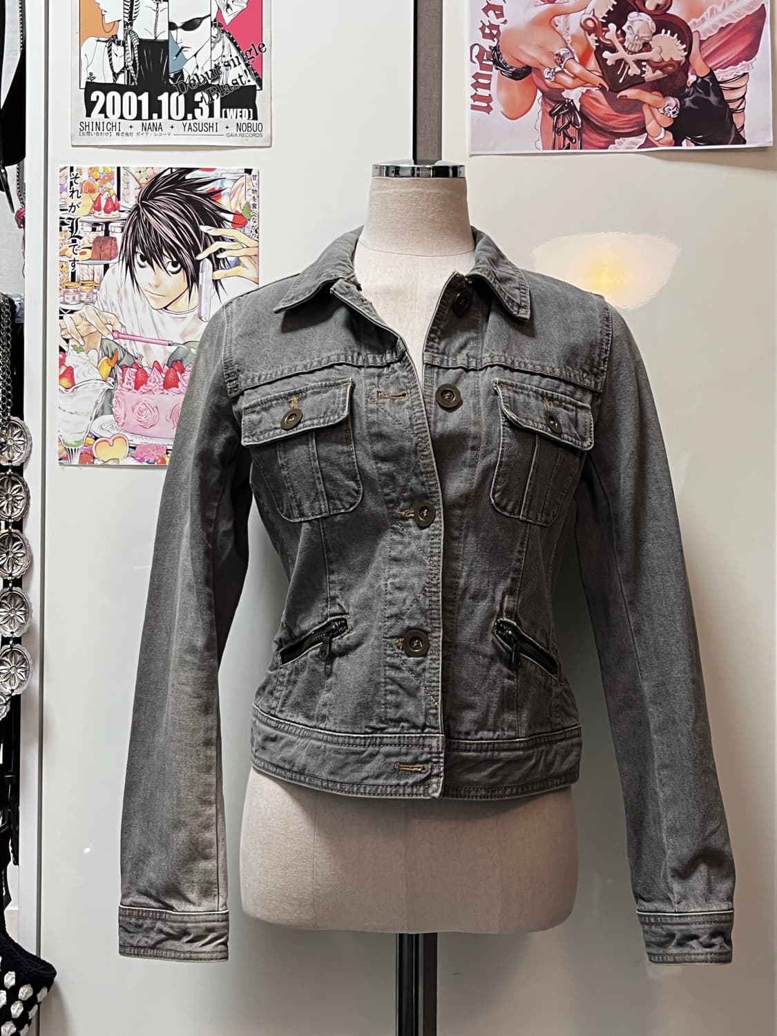 comme ca ism 꼼사이즘 그레이 데님 크롭 자켓 상품이미지1