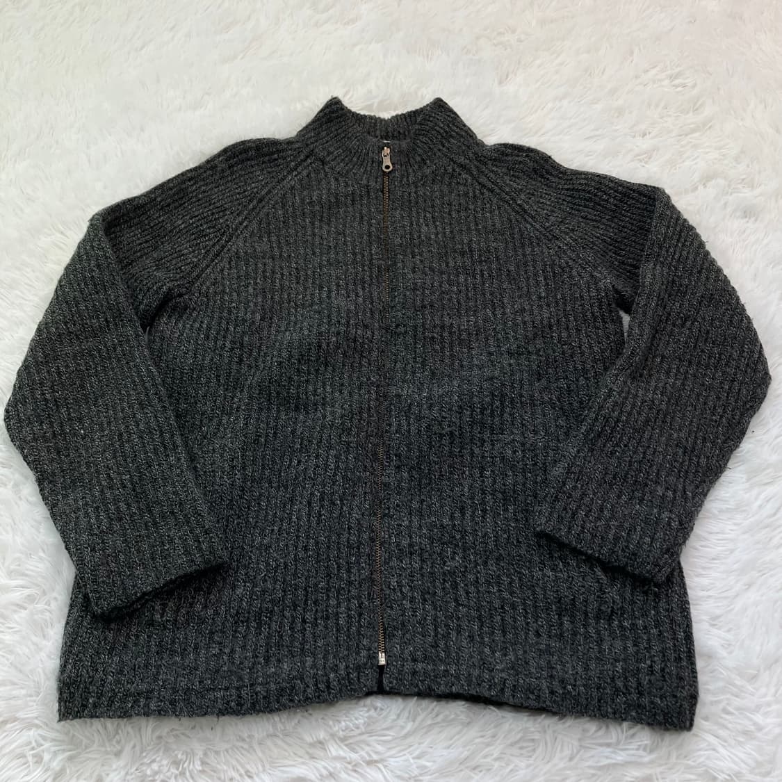 빈티지 차콜 니트 집업 756 y2k 스트릿 갸루 펑키 일본빈티지  상품이미지3