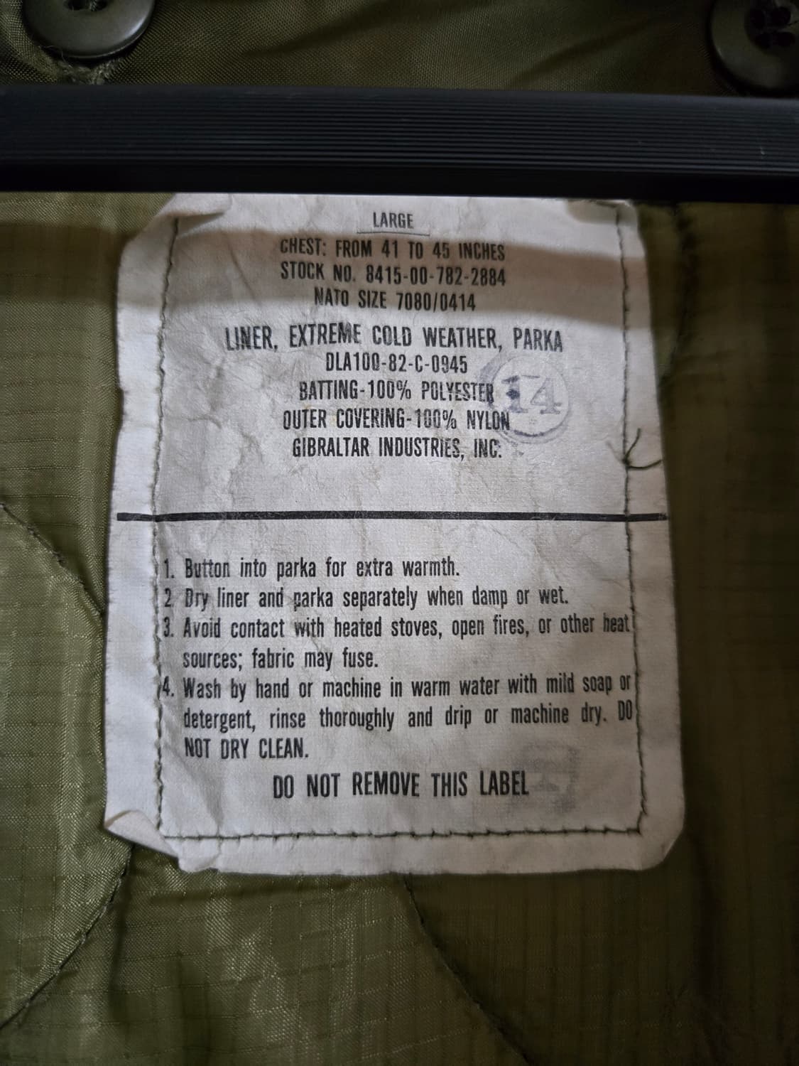 M65 피쉬테일 파카 오리지널 4세대 데드스탁 내외피 L 상품이미지3