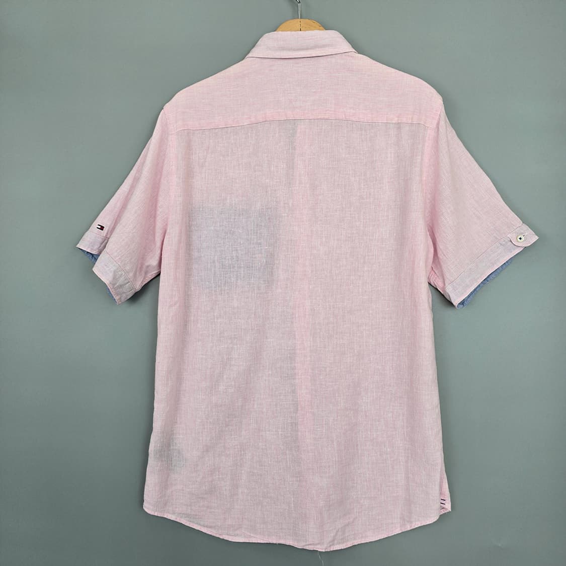 타미힐피거 린넨코튼 버튼다운 포켓 반팔셔츠 M 상품이미지4