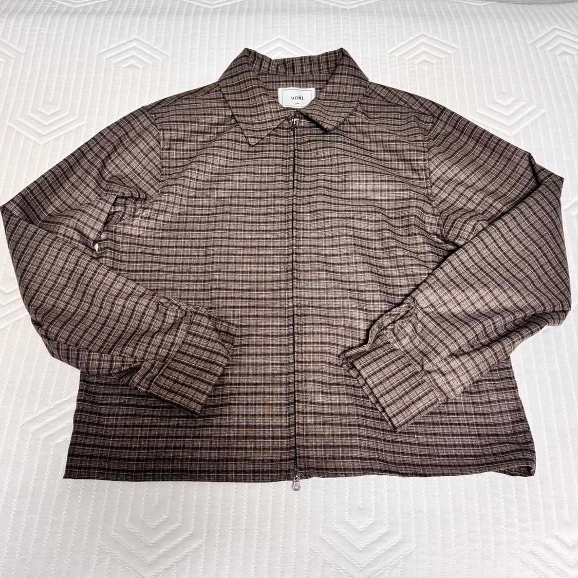 브라운 체크 자켓 상품이미지1