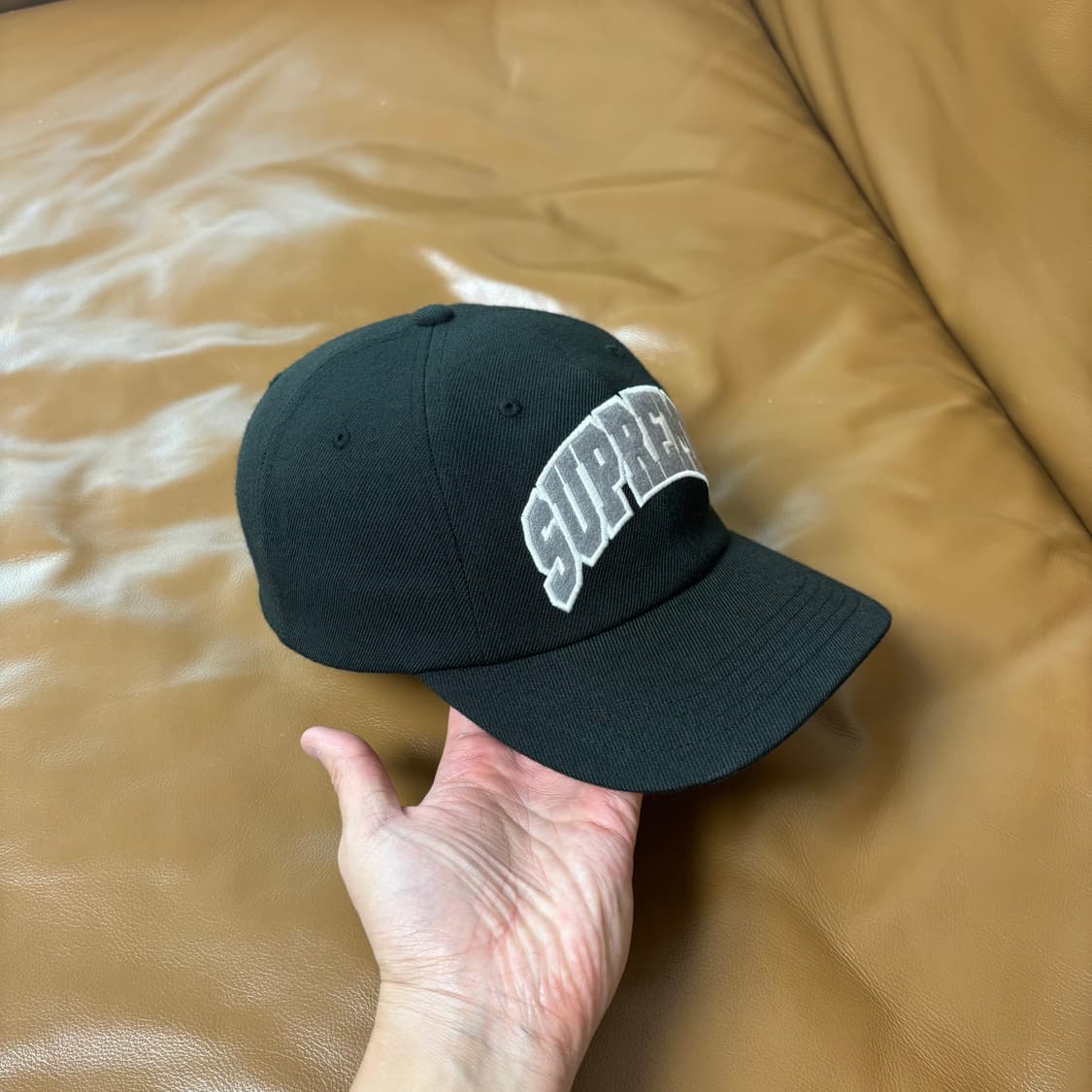 Supreme 슈프림 블랙 6패널 볼캡 모자 (Washed Black) 상품이미지3