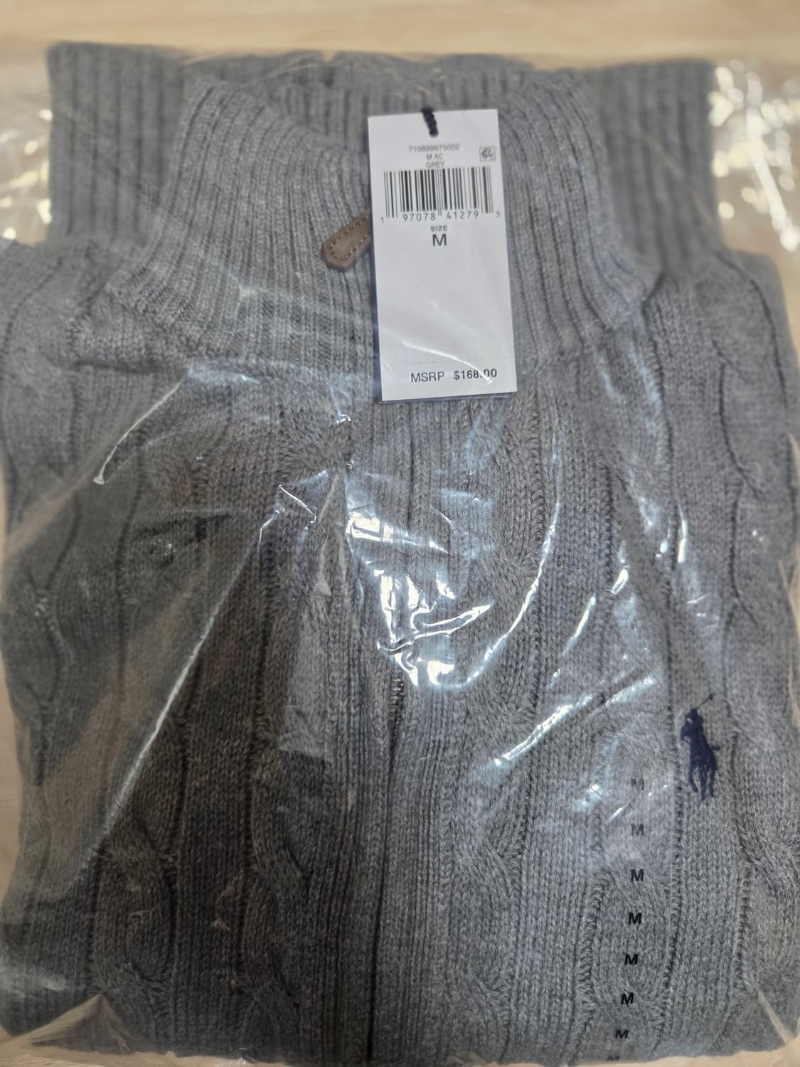 (새상품)폴로 랄프로렌 풀집업 꽈배기 니트 M 상품이미지5