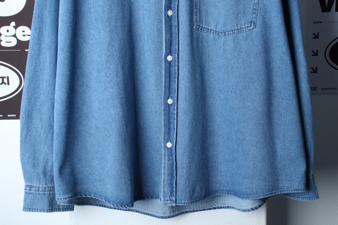 (L-XL) 리메인세컨드 셔츠 남방 데님 연청 아메카지-H33283 상품이미지4