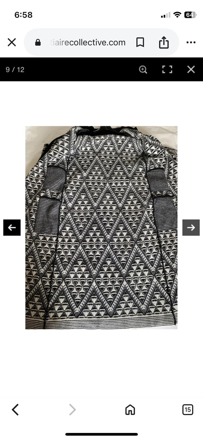 샤넬 블랙&아이보리 패턴 롱 코트 38 정품 상품이미지7