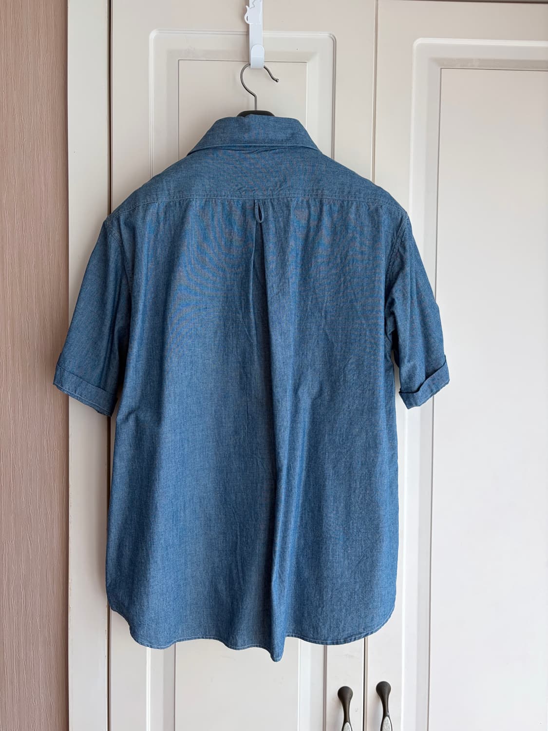 단톤 샴브레이 풀오버 반팔 셔츠 40사이즈 상품이미지2