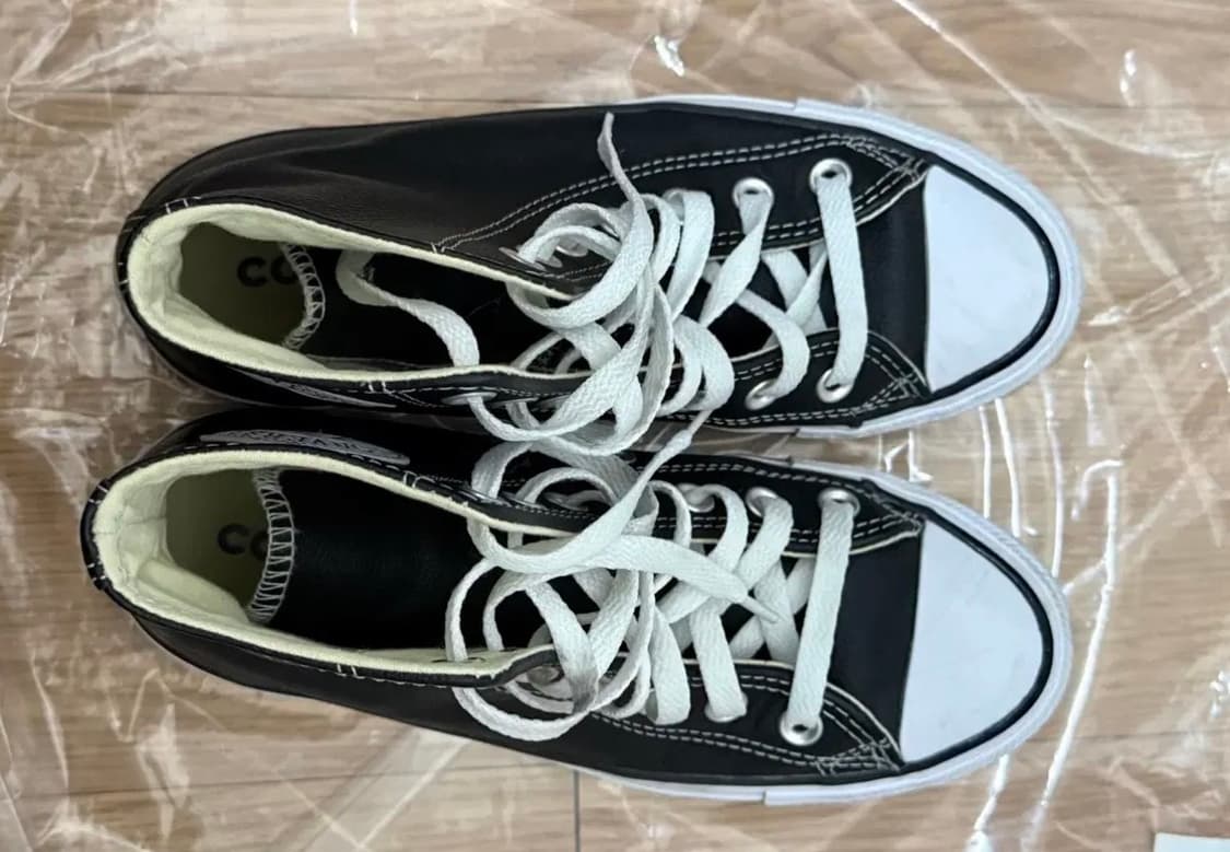 컨버스 척 테일러 올스타 하이 레더 블랙 (235) 상품이미지2