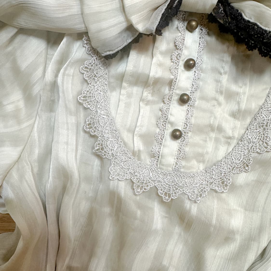 빈티지 엑시즈팜 리본 레이스 원피스 히메갸루 로걀 라떼 페어리 대장템 상품이미지4