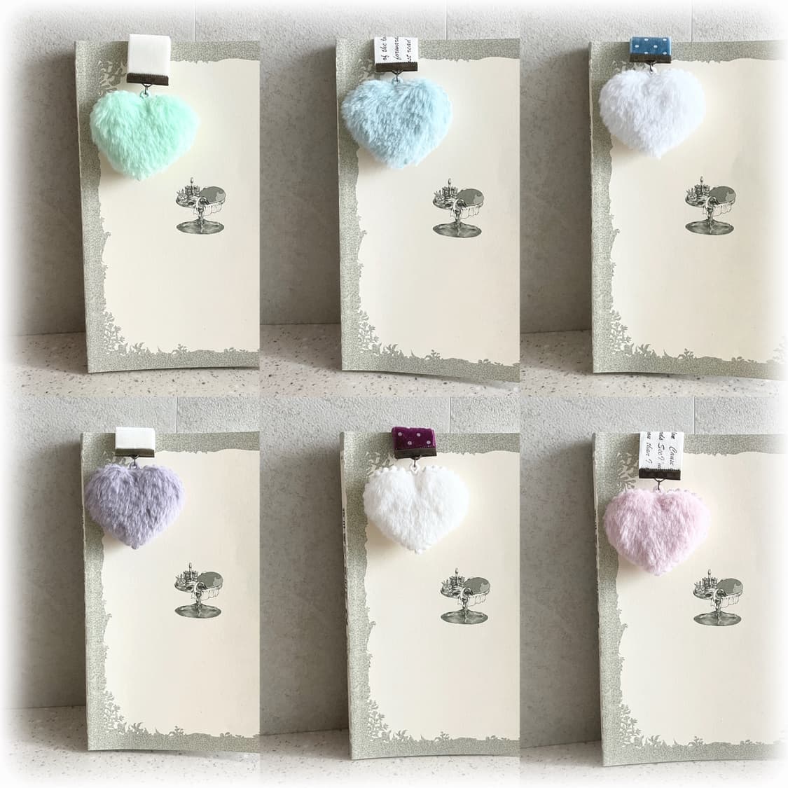 아이보리 솜하트 책갈피⊰ivory fluffy heart⊱bookmark 상품이미지5