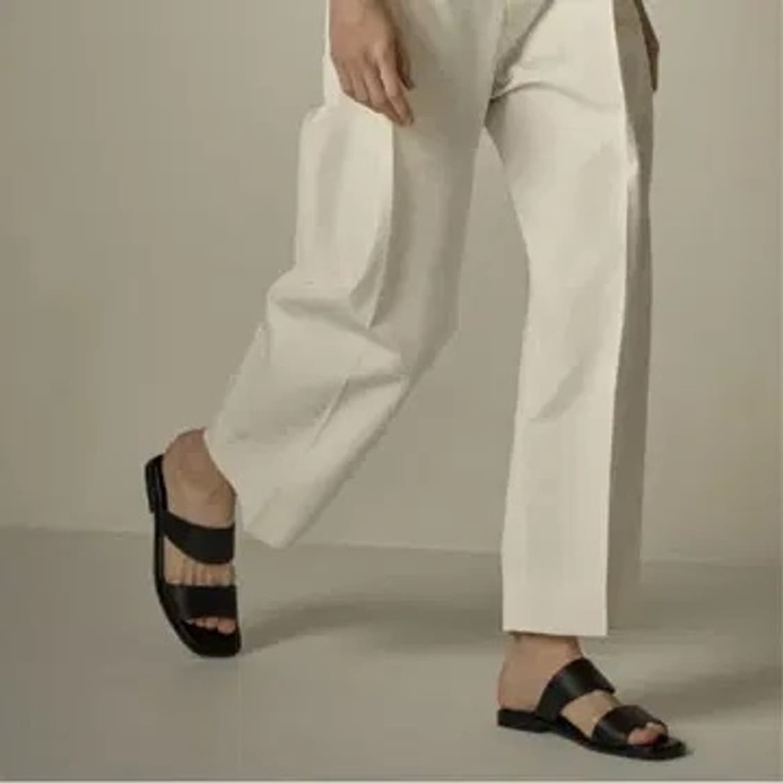 파사드패턴 라운드 코튼 팬츠 아이보리  상품이미지2