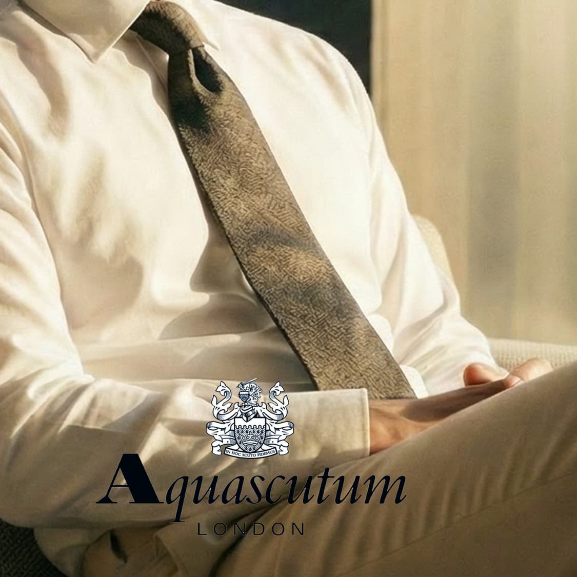 아쿠아스큐텀 실크 다크 골드 넥타이 9.5cm A+등급 A19500
 상품이미지1